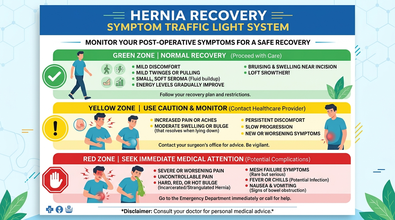 Clinical Symptom Traffic Light System for Hernia Surgery Recovery
